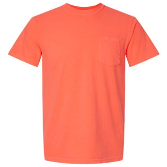 Garment-Dyed Heavyweight Pocket T-Shirt - Neon Red Orange