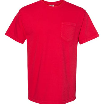 Garment-Dyed Heavyweight Pocket T-Shirt - Red